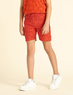 U.S. POLO ASSN. Short For Baby Boys Casual Solid Pure Cotton(Orange, Pack of 1)