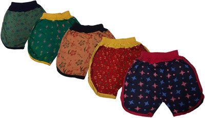 Le-Soft Short For Baby Girls Casual Floral Print Pure Cotton(Multicolor, Pack of 5)