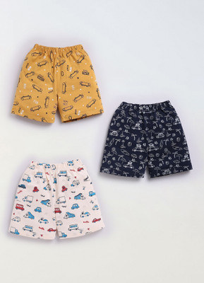 GIGGLY FOX Short For Baby Boys & Baby Girls Casual Printed Pure Cotton(Multicolor, Pack of 3)