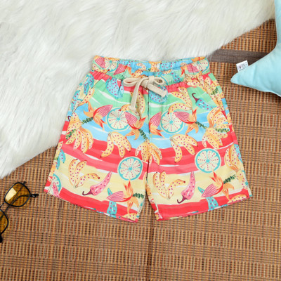 The Lion and The Fish Short For Boys Casual Graphic Print Polyester(Multicolor, Pack of 1)