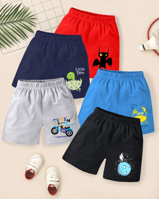 Kuchipoo Short For Boys Casual Printed Cotton Blend(Multicolor, Pack of 5)