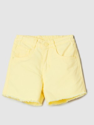 MAX Short For Girls Casual Solid Pure Cotton(Yellow, Pack of 1)