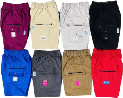 PRFAB Short For Boys & Girls Casual Applique Pure Cotton(Multicolor, Pack of 8)