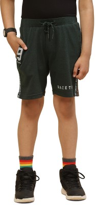 MONTE CARLO Short For Boys Casual Printed Cotton Blend(Dark Green, Pack of 1)
