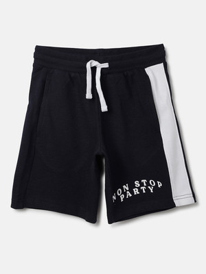 United Colors of Benetton Short For Boys Casual Graphic Print Pure Cotton(Black, Pack of 1)