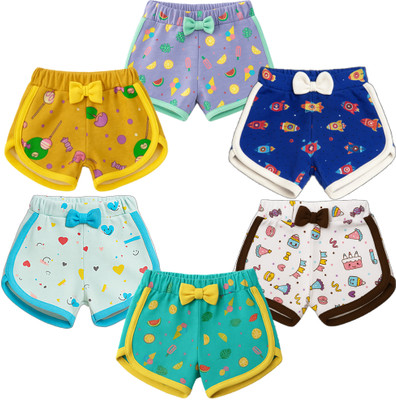 VParents Short For Baby Girls Casual Printed Hosiery(Multicolor, Pack of 6)