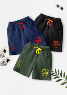 Codez Short For Boys Casual Printed Cotton Blend(Multicolor, Pack of 3)
