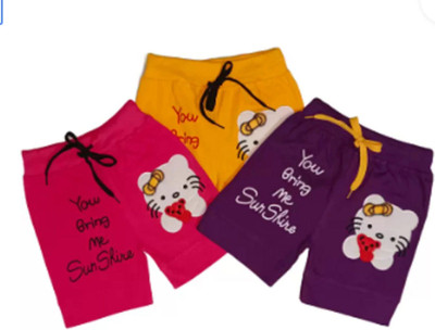 NSZ Short For Baby Boys & Baby Girls Casual Solid Cotton Blend(Multicolor, Pack of 2)
