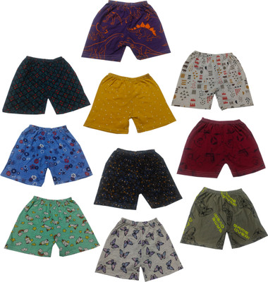 MR KRABS Short For Baby Boys & Baby Girls Casual Printed Pure Cotton(Multicolor, Pack of 10)