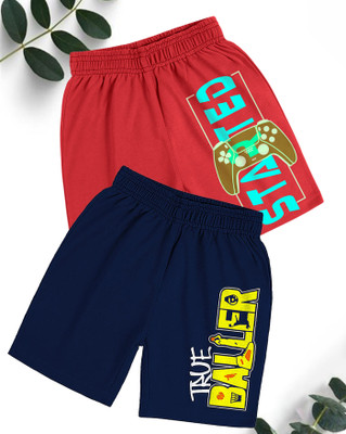 AOOSH Short For Boys Casual Printed Cotton Blend(Multicolor, Pack of 2)
