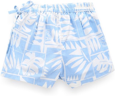 U.S. POLO ASSN. Short For Girls Casual Printed Cotton Blend(Blue, Pack of 1)