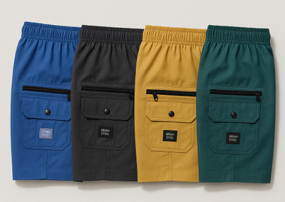 Cauchy Short For Boys & Girls Sports Solid Cotton Blend(Multicolor, Pack of 4)