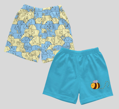 Mojua Short For Baby Boys Casual Printed Pure Cotton(Light Blue, Pack of 2)