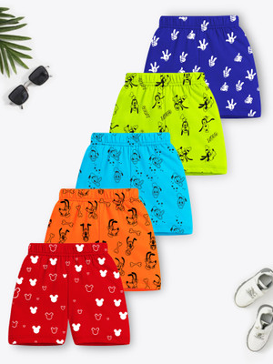 DISNEY BY MISS & CHIEF Short For Boys & Girls Casual Printed Cotton Blend(Multicolor, Pack of 5)