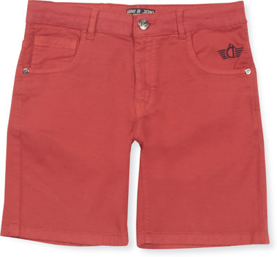 GINI & JONY Short For Boys Casual Solid Denim(Yellow, Pack of 1)