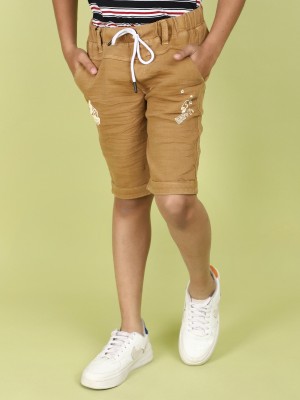 V-MART Short For Boys Casual Solid Cotton Blend(Beige, Pack of 1)