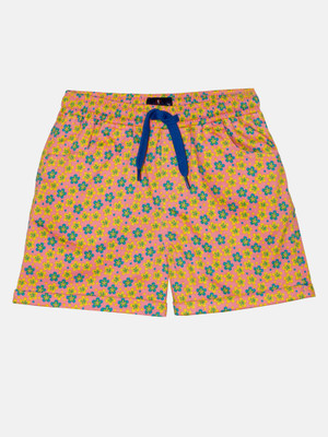 KiddoPanti Short For Girls Casual Printed Cotton Lycra(Pink, Pack of 1)