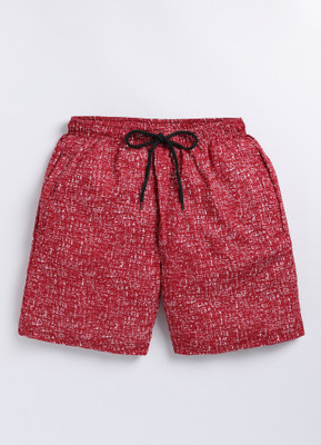 Balder Fashion Short For Boys Casual Printed Polyester(Red, Pack of 1)