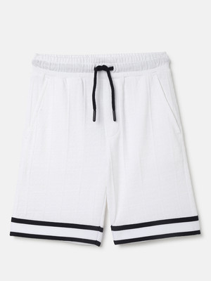 United Colors of Benetton Short For Baby Boys Casual Self Design Pure Cotton(White, Pack of 1)