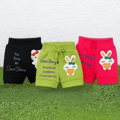 Vaikunt Short For Baby Girls Casual Printed Hosiery(Multicolor, Pack of 3)