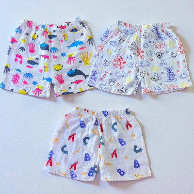 RBCPON Short For Baby Boys & Baby Girls Casual Animal Print Pure Cotton(White, Pack of 3)