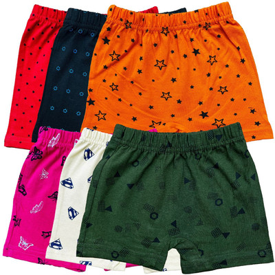 FASHA Short For Baby Boys & Baby Girls Casual Printed Cotton Blend(Multicolor, Pack of 6)