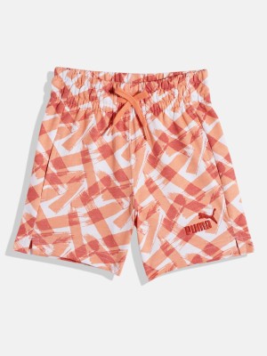 PUMA Short For Boys Casual Printed Pure Cotton(Orange, Pack of 1)