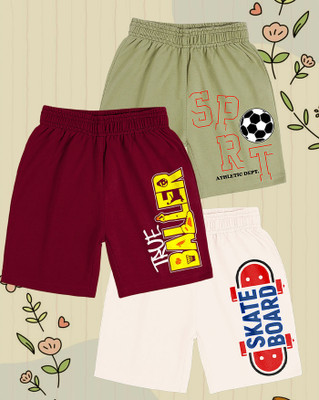 AOOSH Short For Boys Casual Printed Cotton Blend(Multicolor, Pack of 3)
