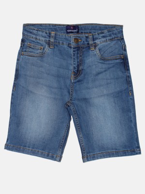 KiddoPanti Short For Boys Casual Solid Denim(Blue, Pack of 1)