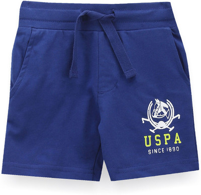 U.S. POLO ASSN. Short For Baby Boys Casual Printed Pure Cotton(Blue, Pack of 1)