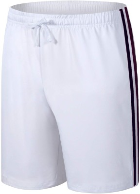 rjm Printed Men White Sports Shorts