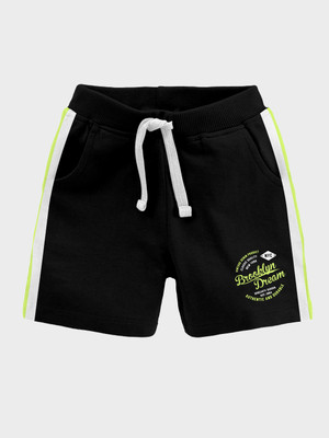Codez Short For Boys Casual Printed Pure Cotton(Black, Pack of 1)