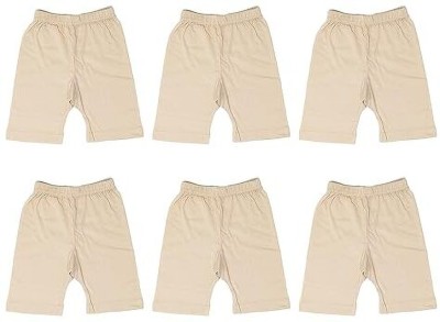 Merida Short For Girls Casual Solid Cotton Blend(Beige, Pack of 6)