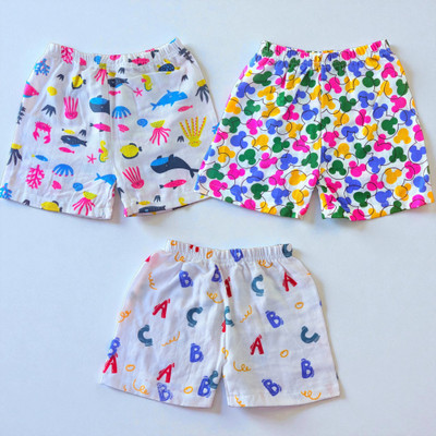 RBCPON Short For Baby Boys & Baby Girls Casual Animal Print Pure Cotton(White, Pack of 3)