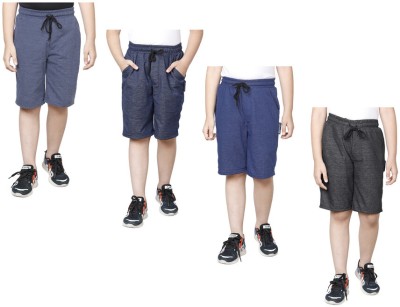 IndiWeaves Short For Boys Casual Solid Polyester(Multicolor, Pack of 4)