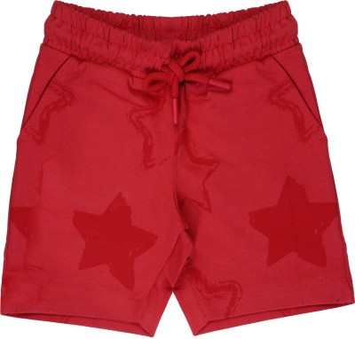 CUJOE Short For Boys Casual Solid, Printed Pure Cotton(Red, Pack of 1)