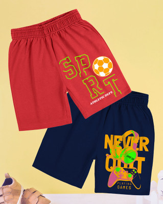 AOOSH Short For Boys Casual Printed Cotton Blend(Multicolor, Pack of 2)
