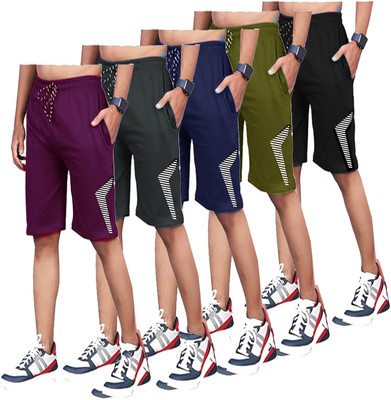 Fashionate World Short For Boys Casual Solid Pure Cotton(Multicolor, Pack of 5)