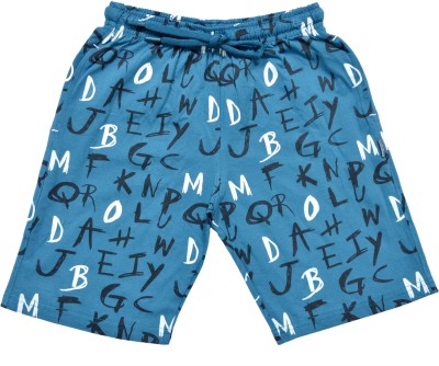KARIBY Short For Boys Casual Printed Pure Cotton(Blue, Pack of 1)
