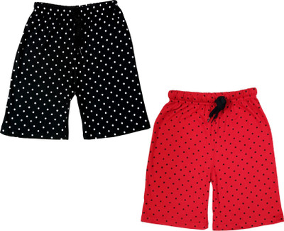 Kavyu Short For Boys Casual Polka Print Cotton Blend(Multicolor, Pack of 3)