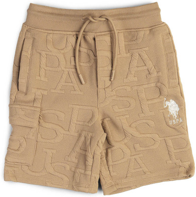 U.S. POLO ASSN. Short For Boys Casual Printed Pure Cotton(Brown, Pack of 1)