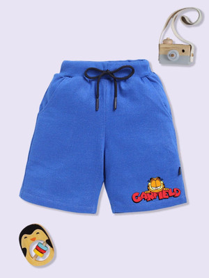YK X Minute Mirth Short For Boys Casual Printed Cotton Blend(Blue, Pack of 1)