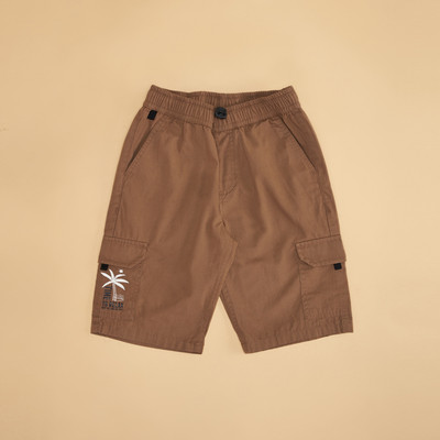 Pantaloons Junior Short For Boys Casual Solid Pure Cotton(Brown, Pack of 1)