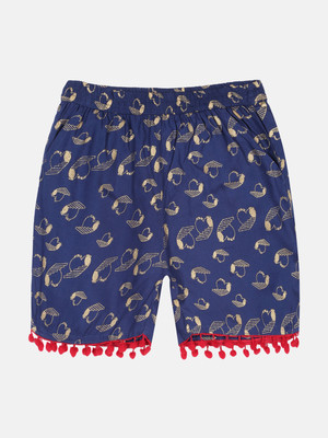 KiddoPanti Short For Boys Casual Printed Viscose Rayon(Dark Blue, Pack of 1)