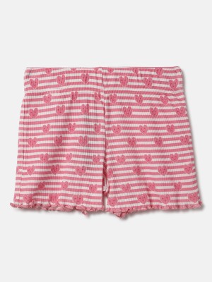 United Colors of Benetton Short For Girls Casual Printed Pure Cotton(Red, Pack of 1)