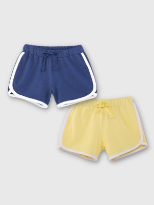 Nap Chief Short For Girls Casual Solid Pure Cotton(Yellow, Pack of 2)
