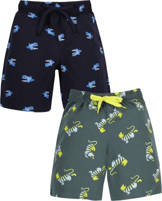 Plum Tree Short For Boys Casual Printed Pure Cotton(Light Blue, Pack of 2)