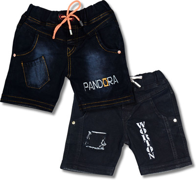 Worton Fashion Short For Baby Boys Casual Dyed/Washed Denim(Multicolor, Pack of 2)