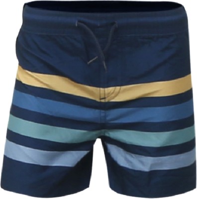 Rad prix Short For Boys Sports Striped Polyester(Dark Blue, Pack of 1)