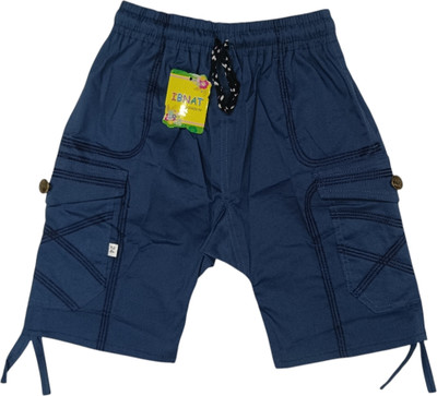IBNAT FASHION Short For Boys Casual Solid Pure Cotton(Dark Blue, Pack of 1)